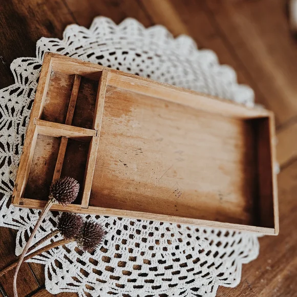 Vintage Primitive Wooden Organizer With Compartments - Picture 1 of 5